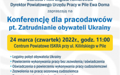 Konferencja dla pracodawców o zatrudnianiu obywateli Ukrainy